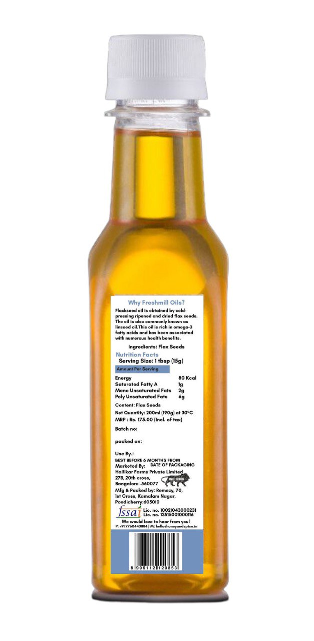 Cold Pressed Flaxseed Oil 200ml
