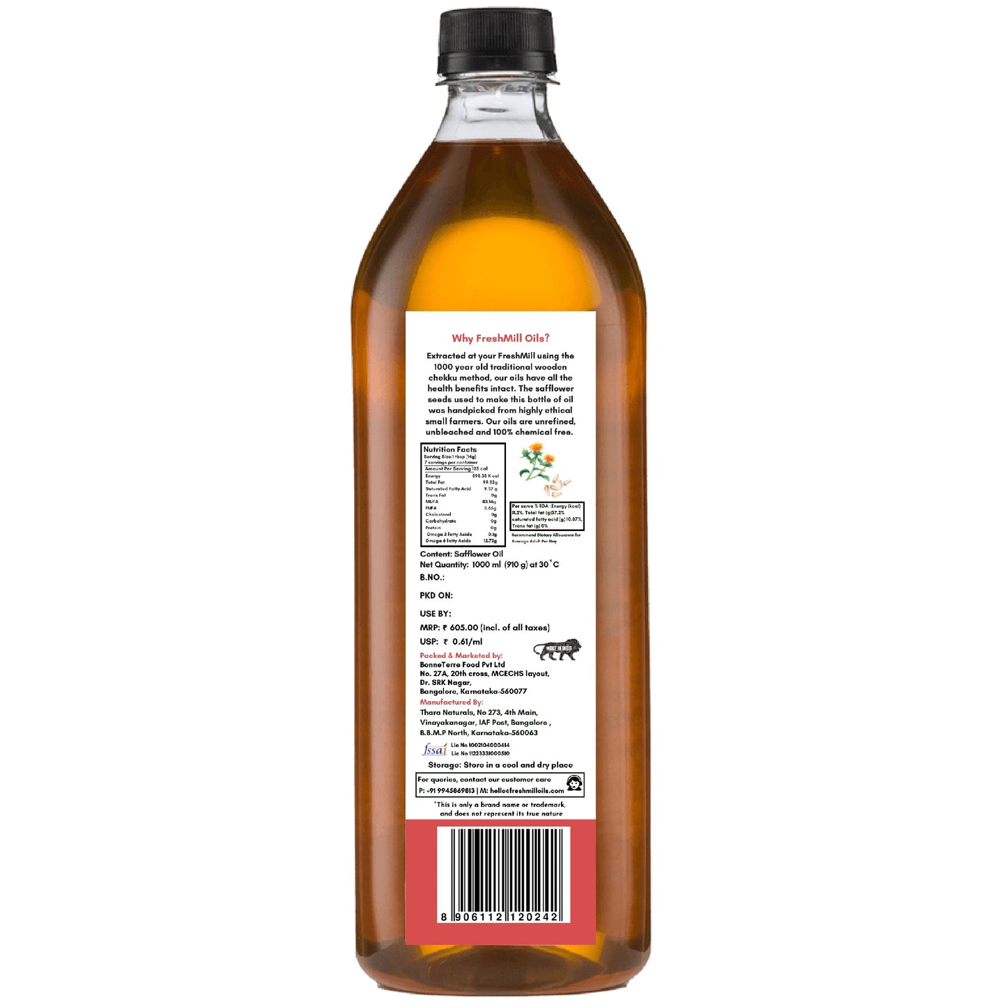 Cold Pressed Safflower Oil