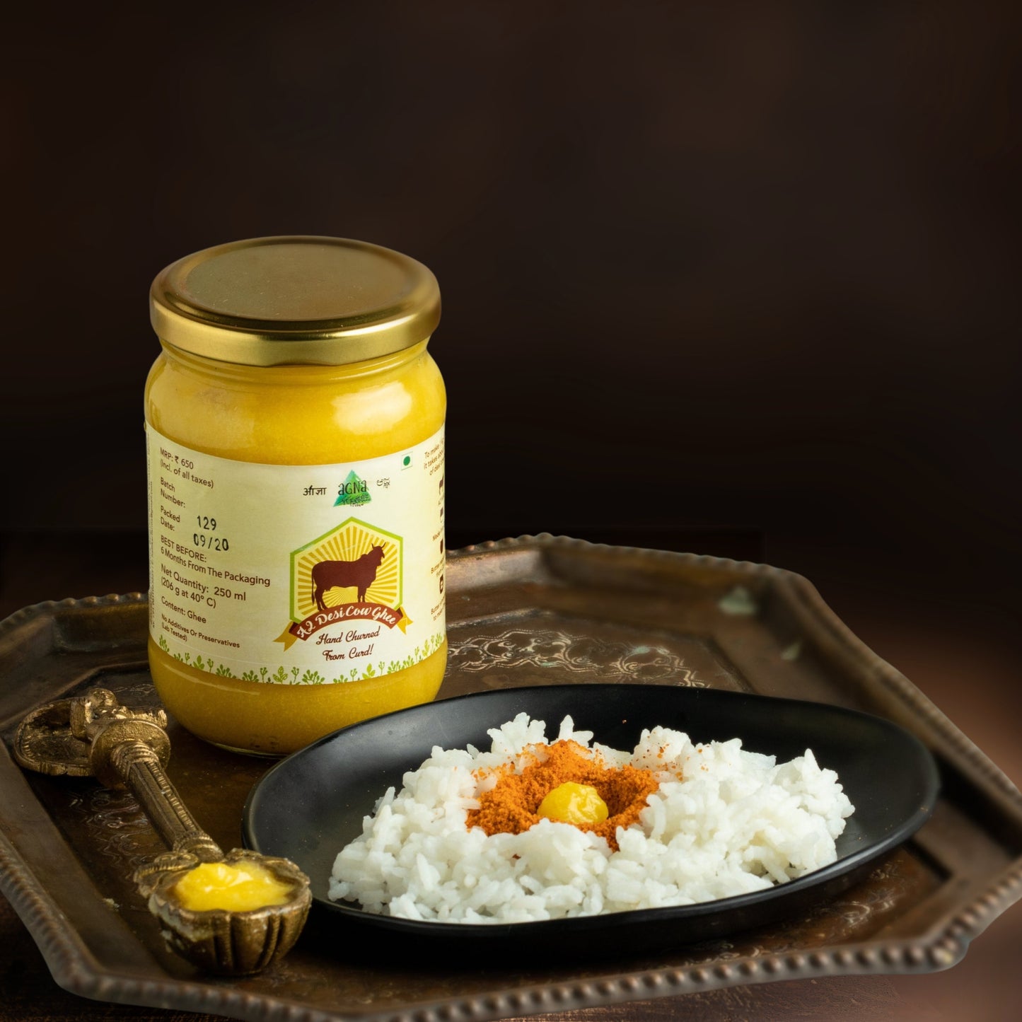 Agna A2 Desi Cow Ghee - Hand Churned from Curd