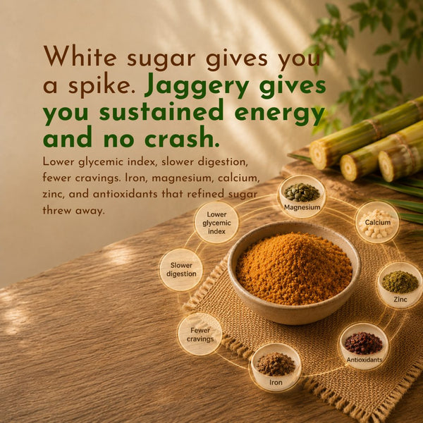 Natural Jaggery (Unrefined cane sugar) benefit 3