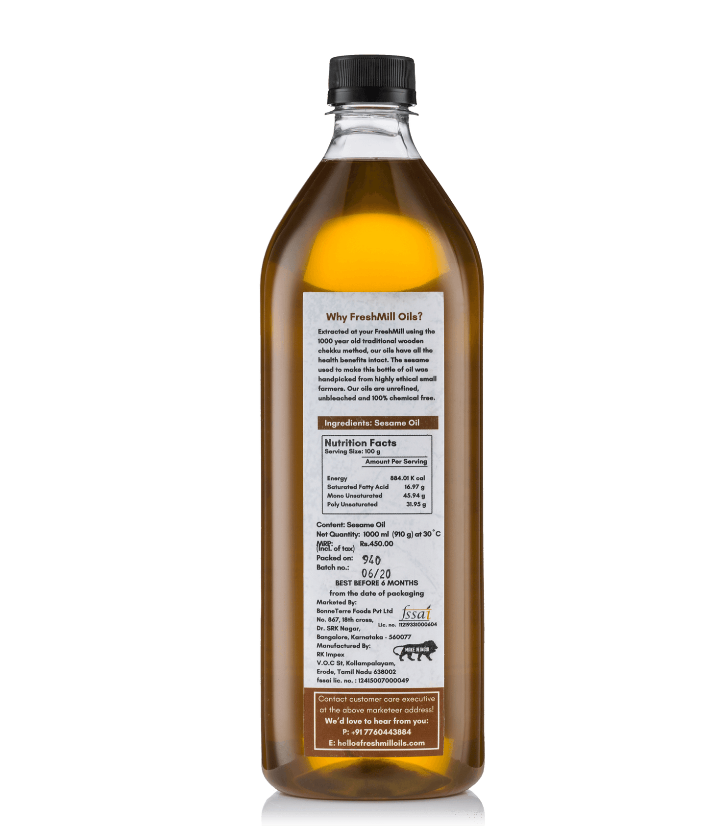 Cold Pressed Sesame Oil