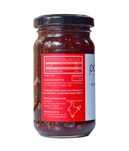 Pickleberry Homemade Roasted Red Chilli Pickle